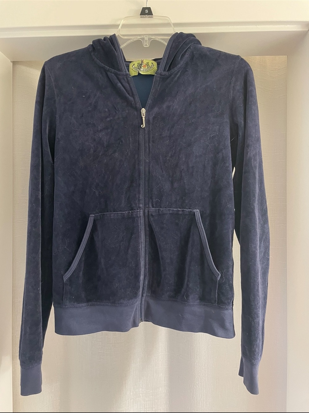 Navy Juicy Couture Velour Zip-Up Hoodiew